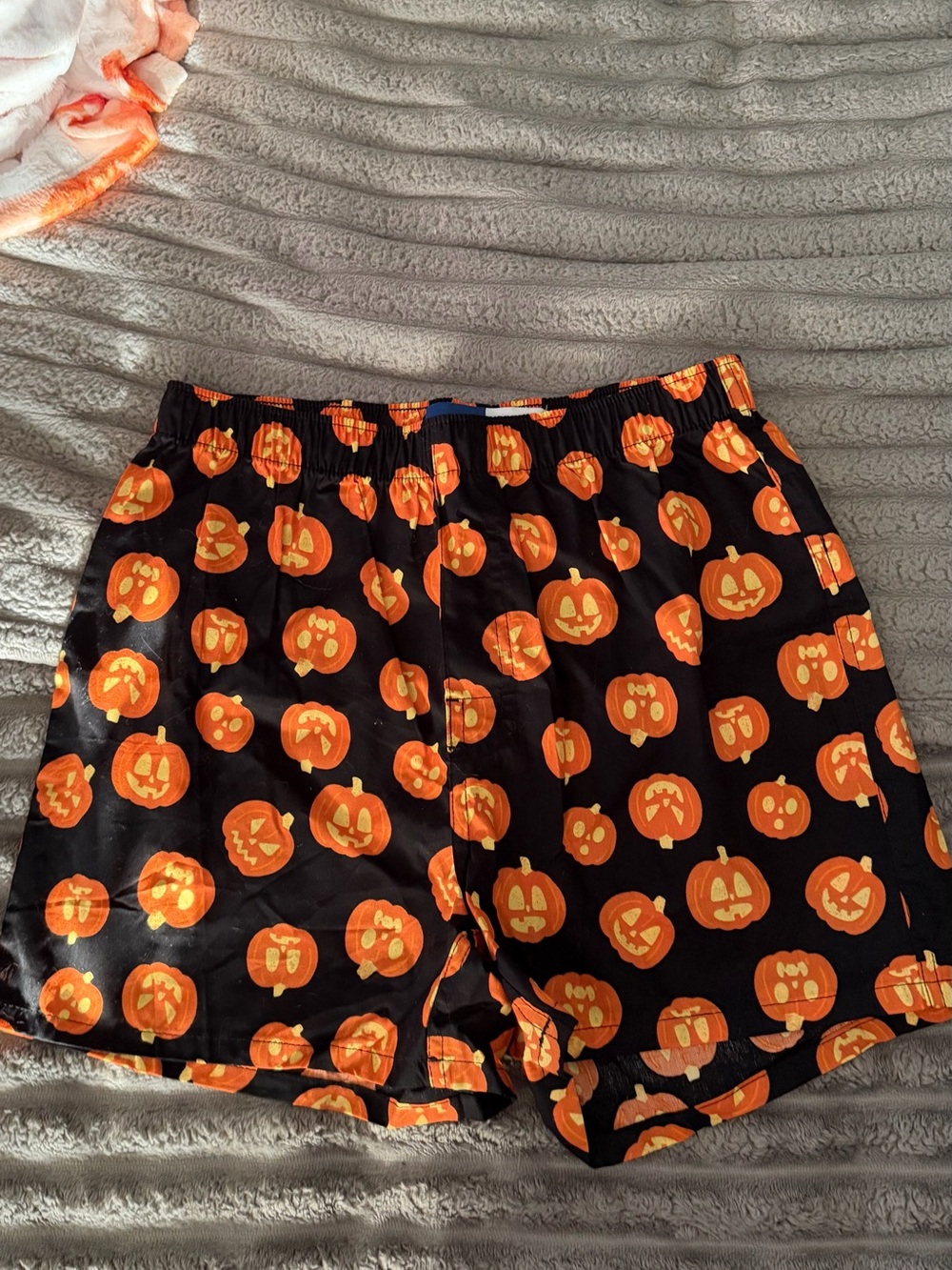 Old Navy Black Boxer Shorts with Orange Pumpkin Print